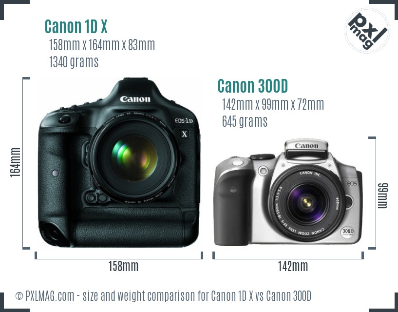 Canon 1D X vs Canon 300D size comparison Canon 1D X vs Canon 300D size comparison