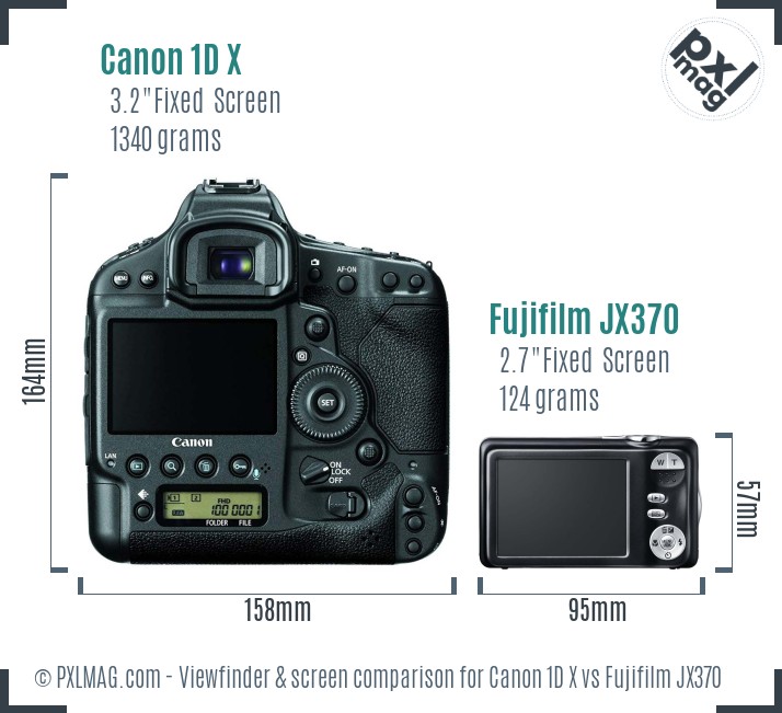 Canon 1D X vs Fujifilm JX370 Screen and Viewfinder comparison