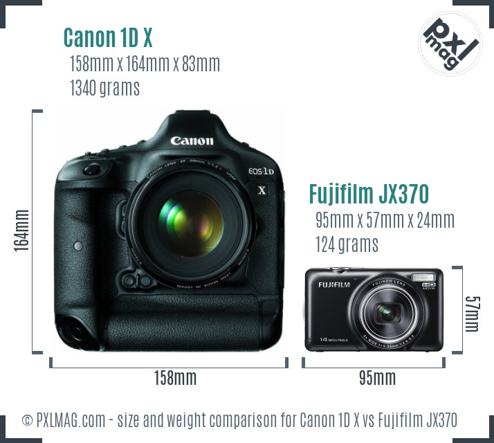 Canon 1D X vs Fujifilm JX370 size comparison