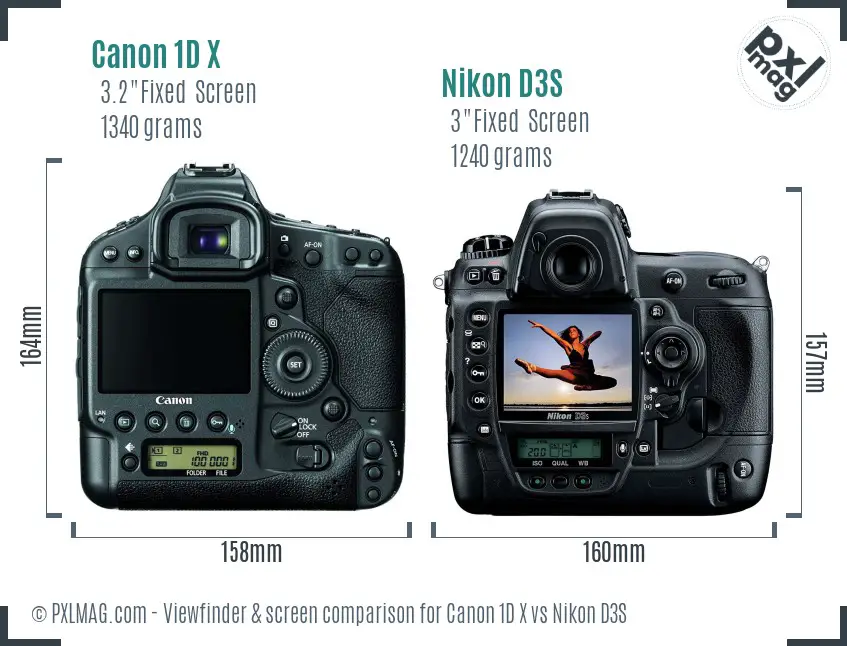 Canon 1D X vs Nikon D3S Screen and Viewfinder comparison