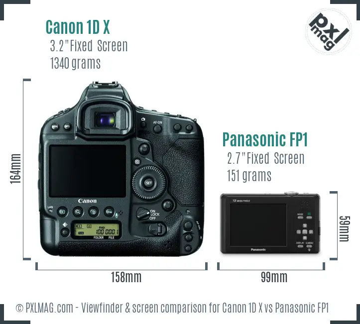 Canon 1D X vs Panasonic FP1 Screen and Viewfinder comparison