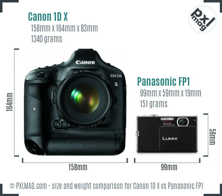 Canon 1D X vs Panasonic FP1 size comparison