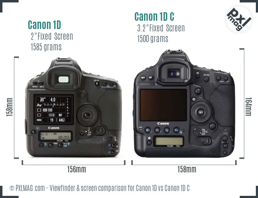 Canon 1D vs Canon 1D C Screen and Viewfinder comparison