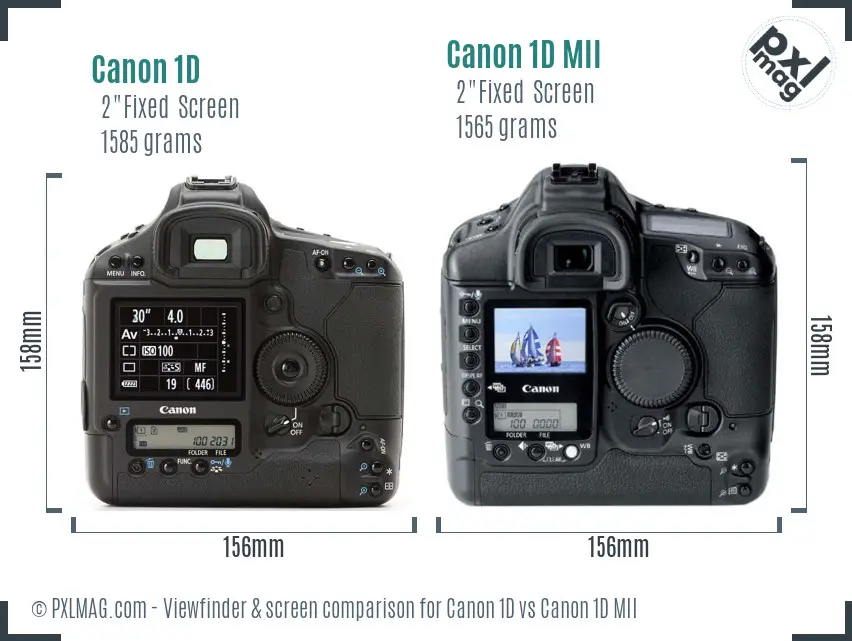 Canon 1D vs Canon 1D MII Screen and Viewfinder comparison