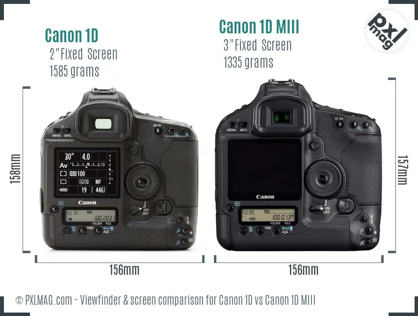 Canon 1D vs Canon 1D MIII Screen and Viewfinder comparison