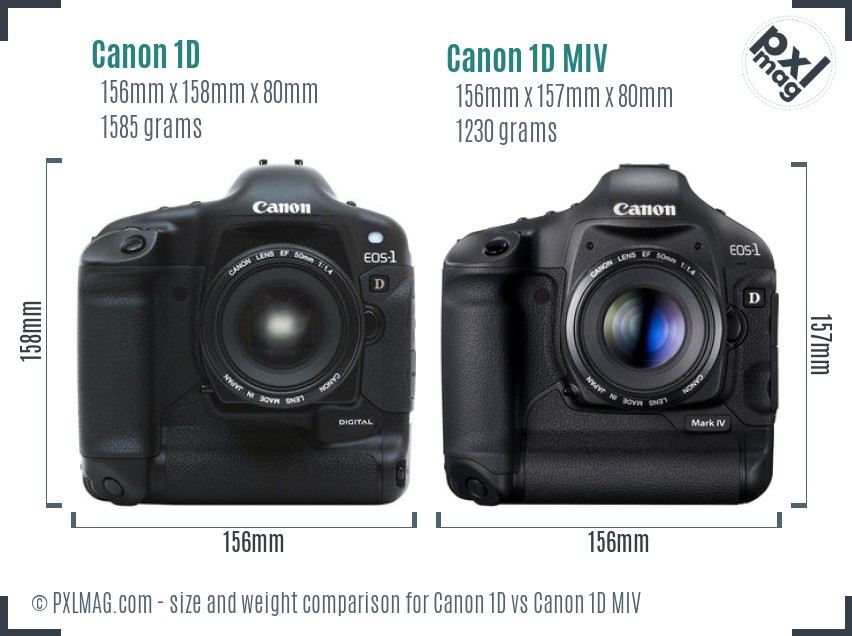 Canon 1D vs Canon 1D MIV size comparison