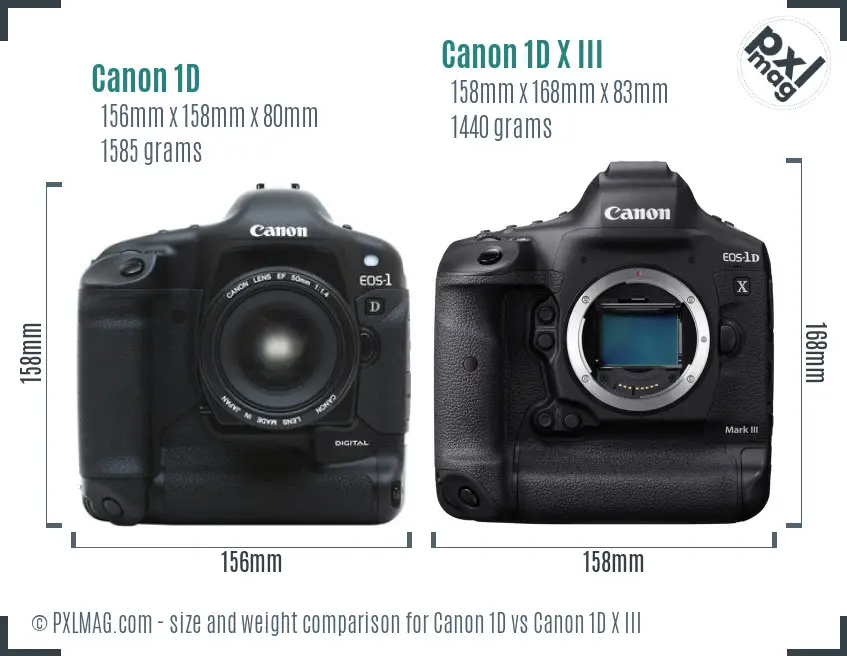 Canon 1D vs Canon 1D X III size comparison