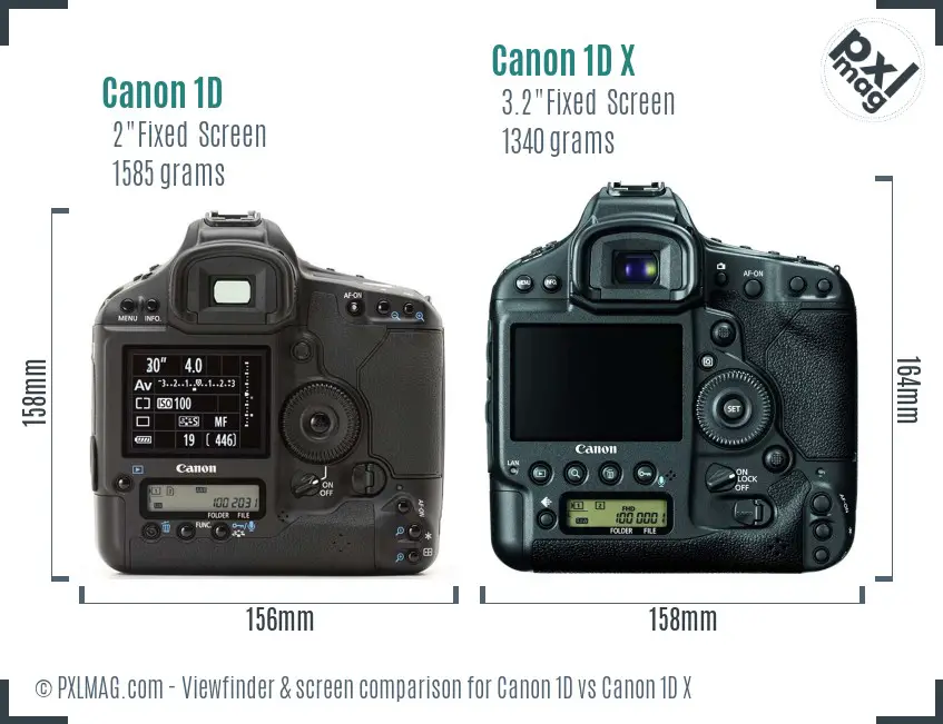 Canon 1D vs Canon 1D X Screen and Viewfinder comparison