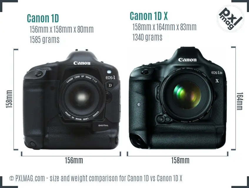 Canon 1D vs Canon 1D X size comparison