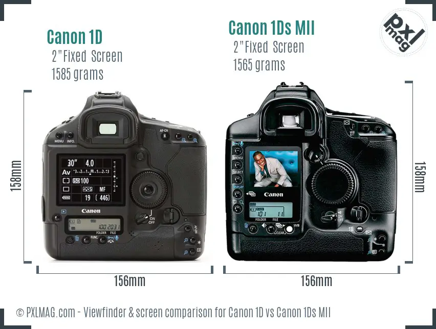 Canon 1D vs Canon 1Ds MII Screen and Viewfinder comparison
