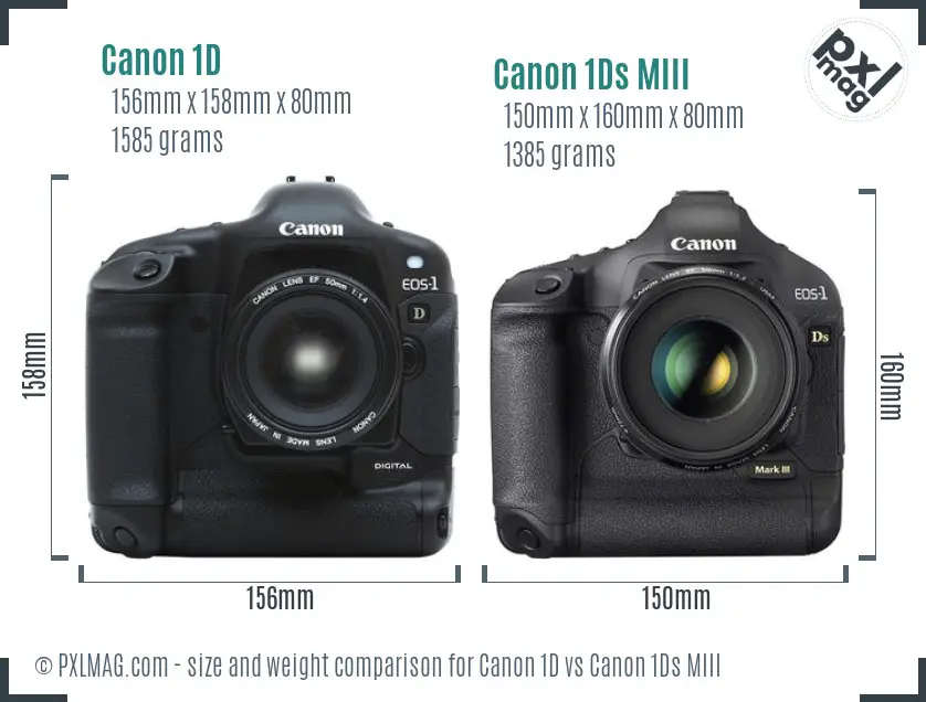 Canon 1D vs Canon 1Ds MIII size comparison