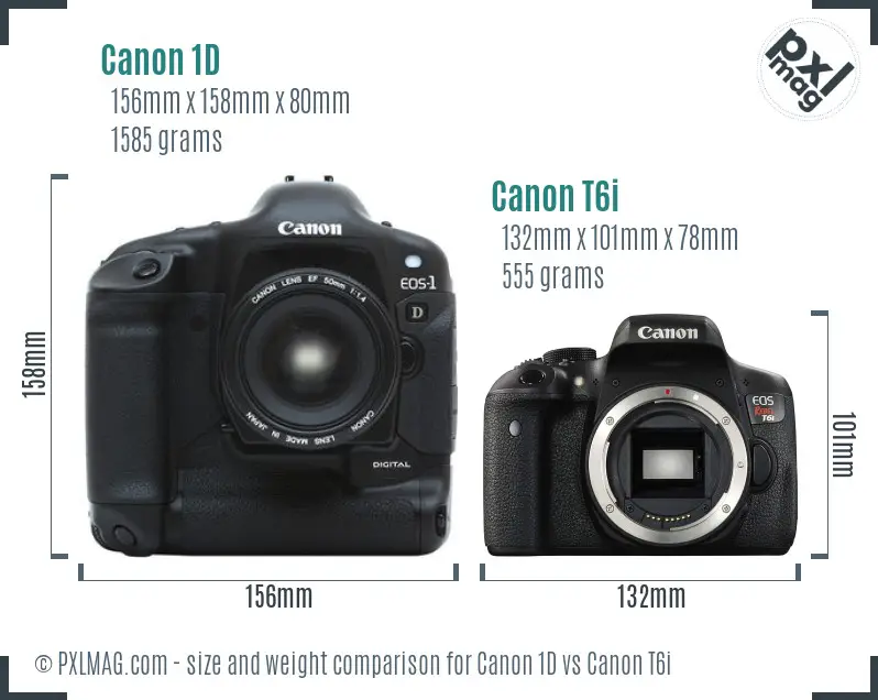 Canon 1D vs Canon T6i size comparison Canon 1D vs Canon T6i size comparison