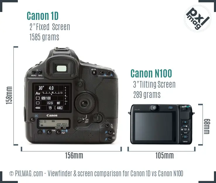 Canon 1D vs Canon N100 Screen and Viewfinder comparison
