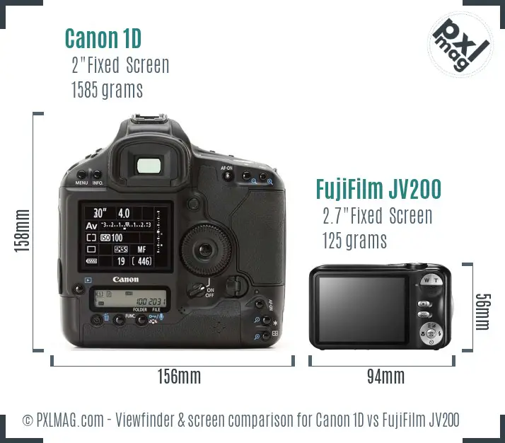 Canon 1D vs FujiFilm JV200 Screen and Viewfinder comparison