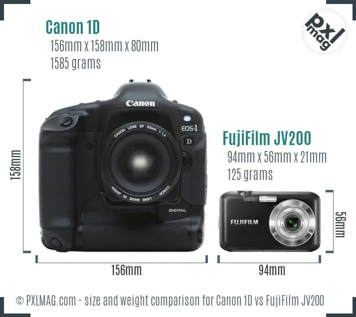 Canon 1D vs FujiFilm JV200 size comparison