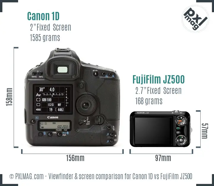 Canon 1D vs FujiFilm JZ500 Screen and Viewfinder comparison