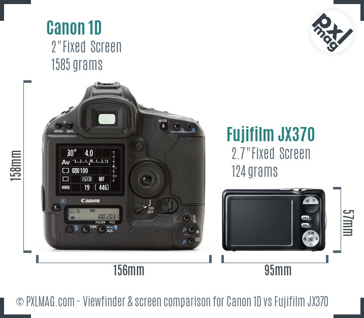 Canon 1D vs Fujifilm JX370 Screen and Viewfinder comparison