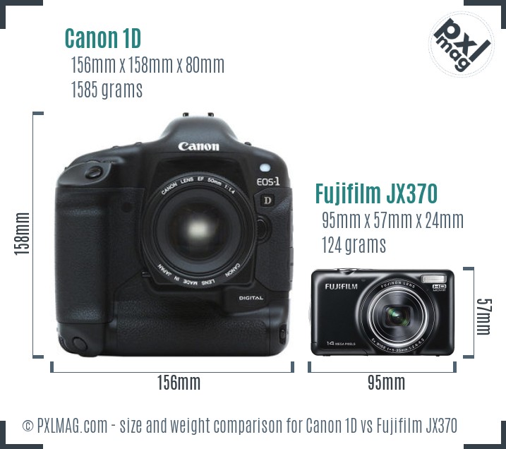Canon 1D vs Fujifilm JX370 size comparison