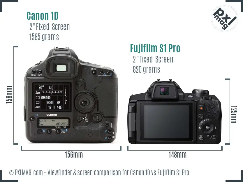 Canon 1D vs Fujifilm S1 Pro Screen and Viewfinder comparison
