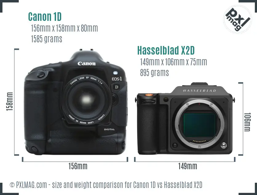 Canon 1D vs Hasselblad X2D size comparison Canon 1D vs Hasselblad X2D size comparison