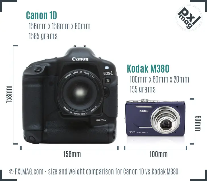 Canon 1D vs Kodak M380 size comparison
