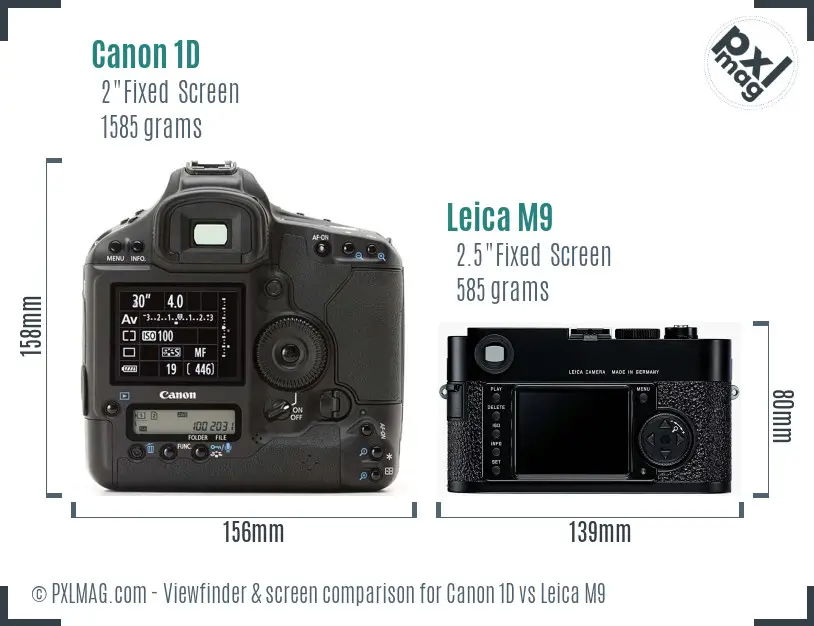 Canon 1D vs Leica M9 Screen and Viewfinder comparison