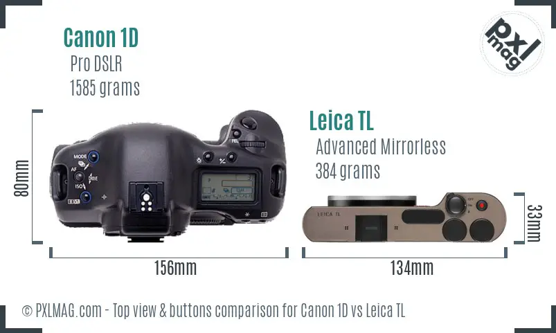 Canon 1D vs Leica TL top view buttons comparison
