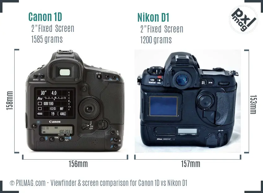 Canon 1D vs Nikon D1 Screen and Viewfinder comparison