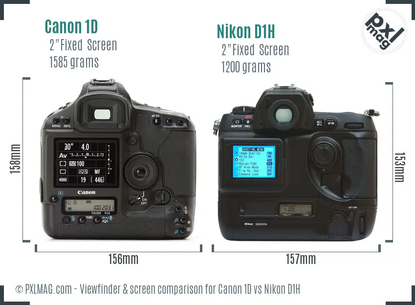 Canon 1D vs Nikon D1H Screen and Viewfinder comparison