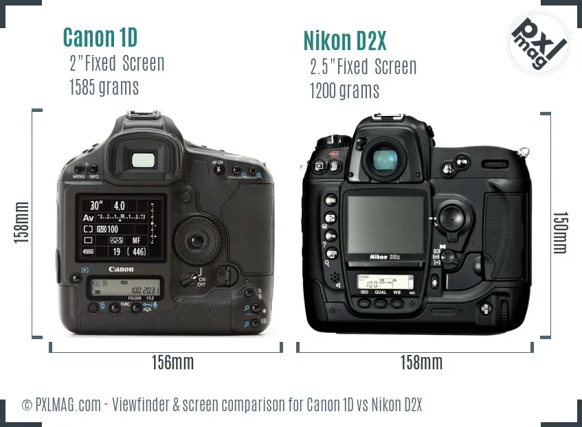 Canon 1D vs Nikon D2X Screen and Viewfinder comparison