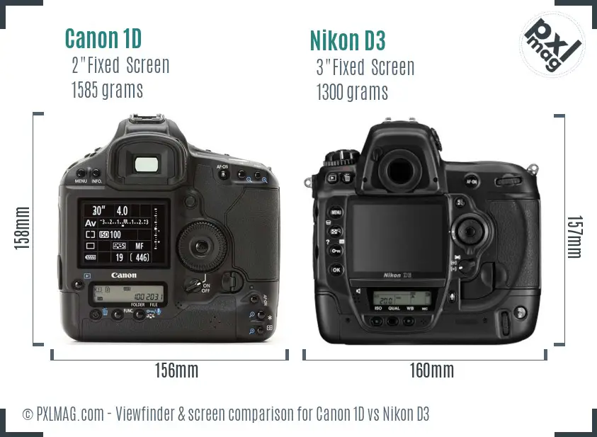 Canon 1D vs Nikon D3 Screen and Viewfinder comparison