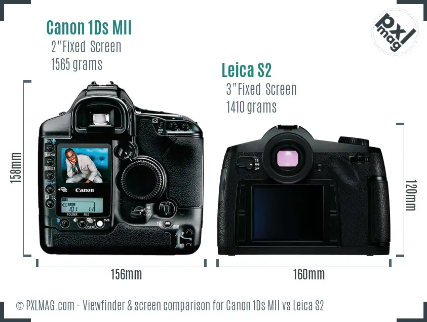Canon 1Ds MII vs Leica S2 Screen and Viewfinder comparison