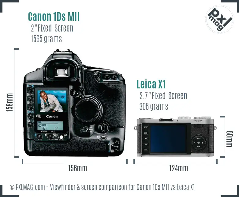 Canon 1Ds MII vs Leica X1 Screen and Viewfinder comparison Canon 1Ds MII vs Leica X1 Screen and Viewfinder comparison
