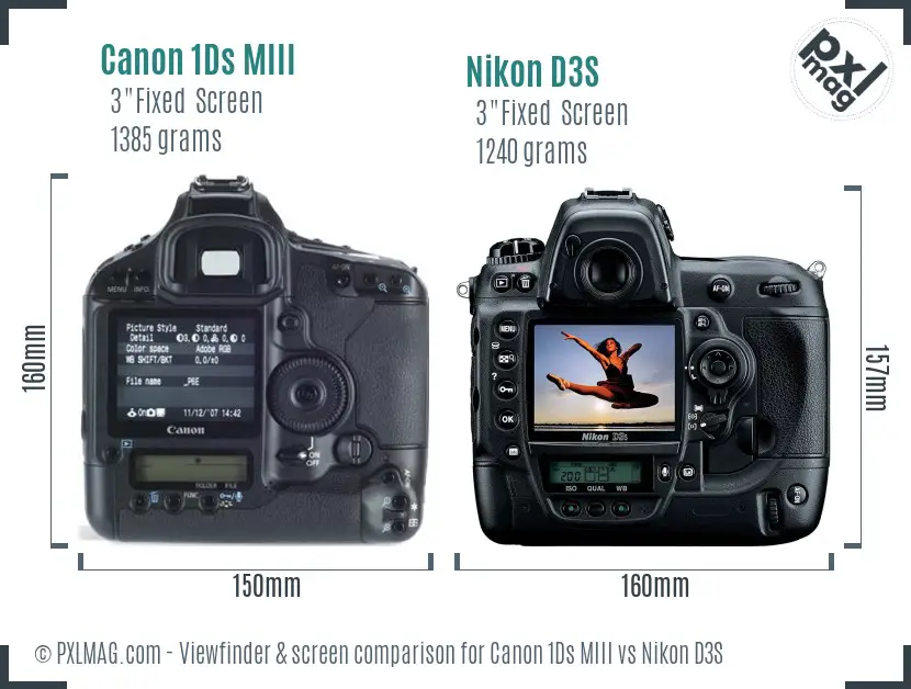 Canon 1Ds MIII vs Nikon D3S Screen and Viewfinder comparison