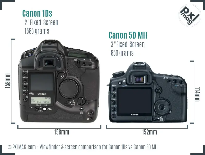 Canon 1Ds vs Canon 5D MII Screen and Viewfinder comparison Canon 1Ds vs Canon 5D MII Screen and Viewfinder comparison