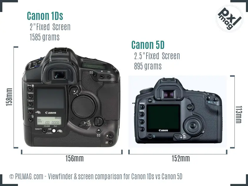Canon 1Ds vs Canon 5D Screen and Viewfinder comparison Canon 1Ds vs Canon 5D Screen and Viewfinder comparison