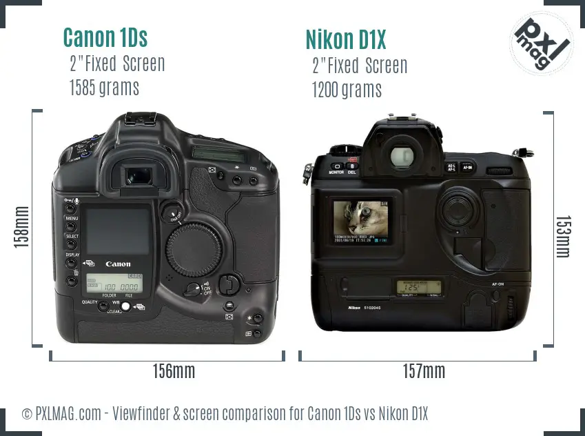 Canon 1Ds vs Nikon D1X Screen and Viewfinder comparison