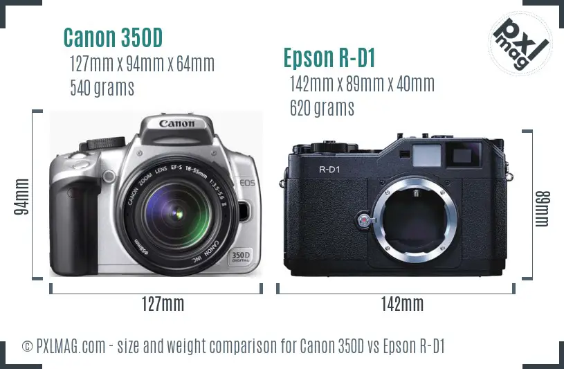 Canon 350D vs Epson R-D1 size comparison Canon 350D vs Epson R-D1 size comparison
