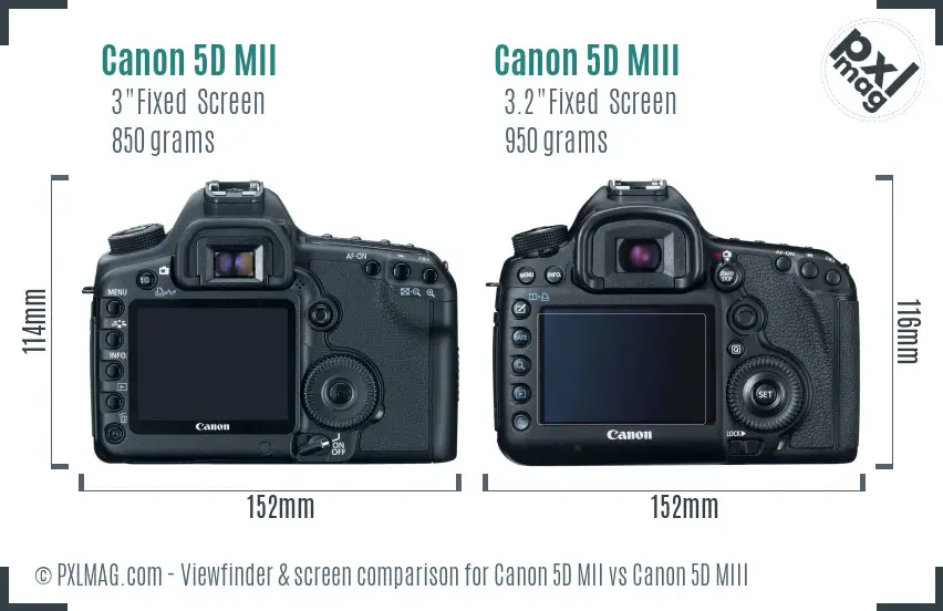 Canon 5D MII vs Canon 5D MIII Screen and Viewfinder comparison
