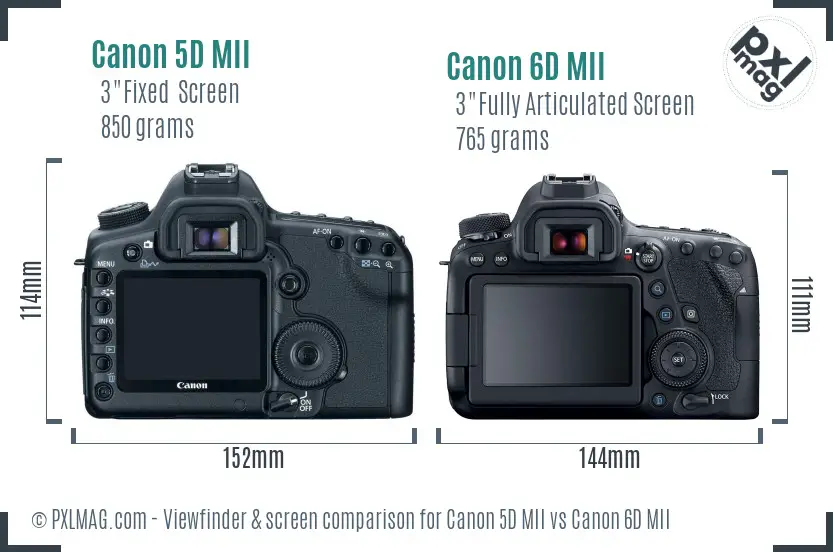 Canon 5D MII vs Canon 6D MII Screen and Viewfinder comparison