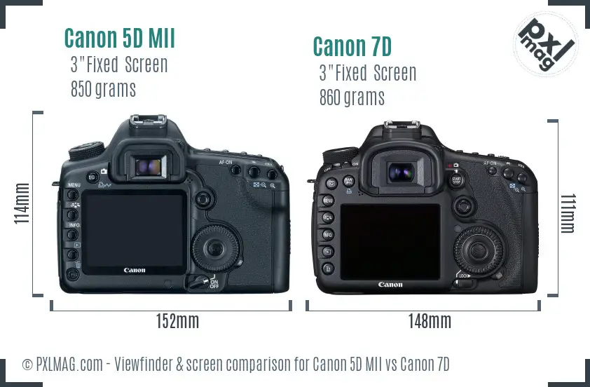 Canon 5D MII vs Canon 7D Screen and Viewfinder comparison
