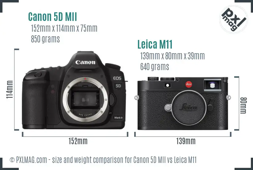 Canon 5D MII vs Leica M11 size comparison Canon 5D MII vs Leica M11 size comparison