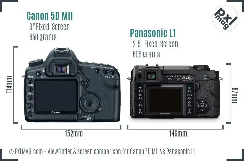 Canon 5D MII vs Panasonic L1 Screen and Viewfinder comparison