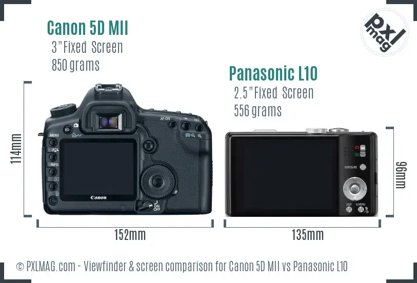 Canon 5D MII vs Panasonic L10 Screen and Viewfinder comparison