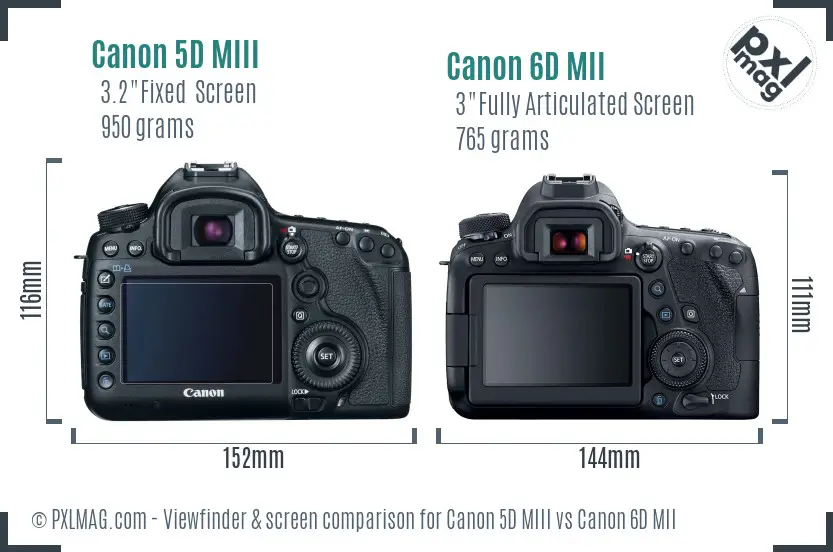 Canon 5D MIII vs Canon 6D MII Screen and Viewfinder comparison