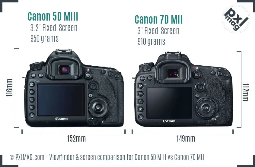 Canon 5D MIII vs Canon 7D MII Screen and Viewfinder comparison