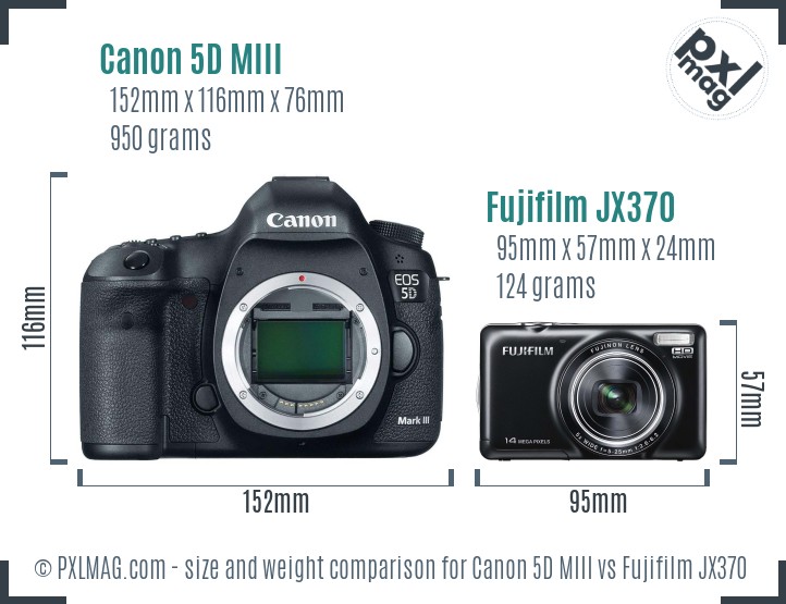 Canon 5D MIII vs Fujifilm JX370 size comparison Canon 5D MIII vs Fujifilm JX370 size comparison