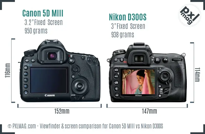 Canon 5D MIII vs Nikon D300S Screen and Viewfinder comparison