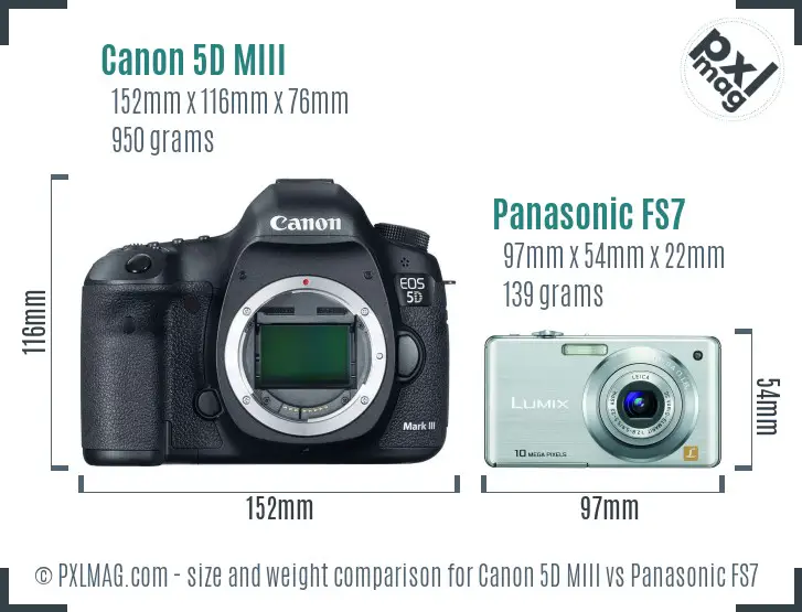 Canon 5D MIII vs Panasonic FS7 size comparison