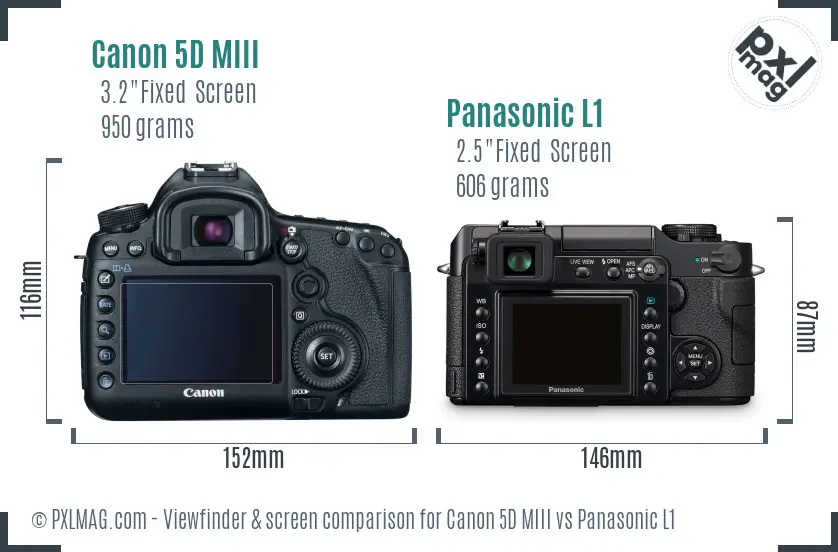 Canon 5D MIII vs Panasonic L1 Screen and Viewfinder comparison